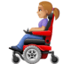 👩🏼‍🦼 woman in motorized wheelchair: medium-light skin tone display on Facebook